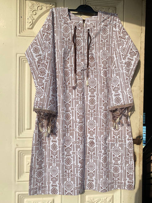 Stylish kurti Brown&White mixed