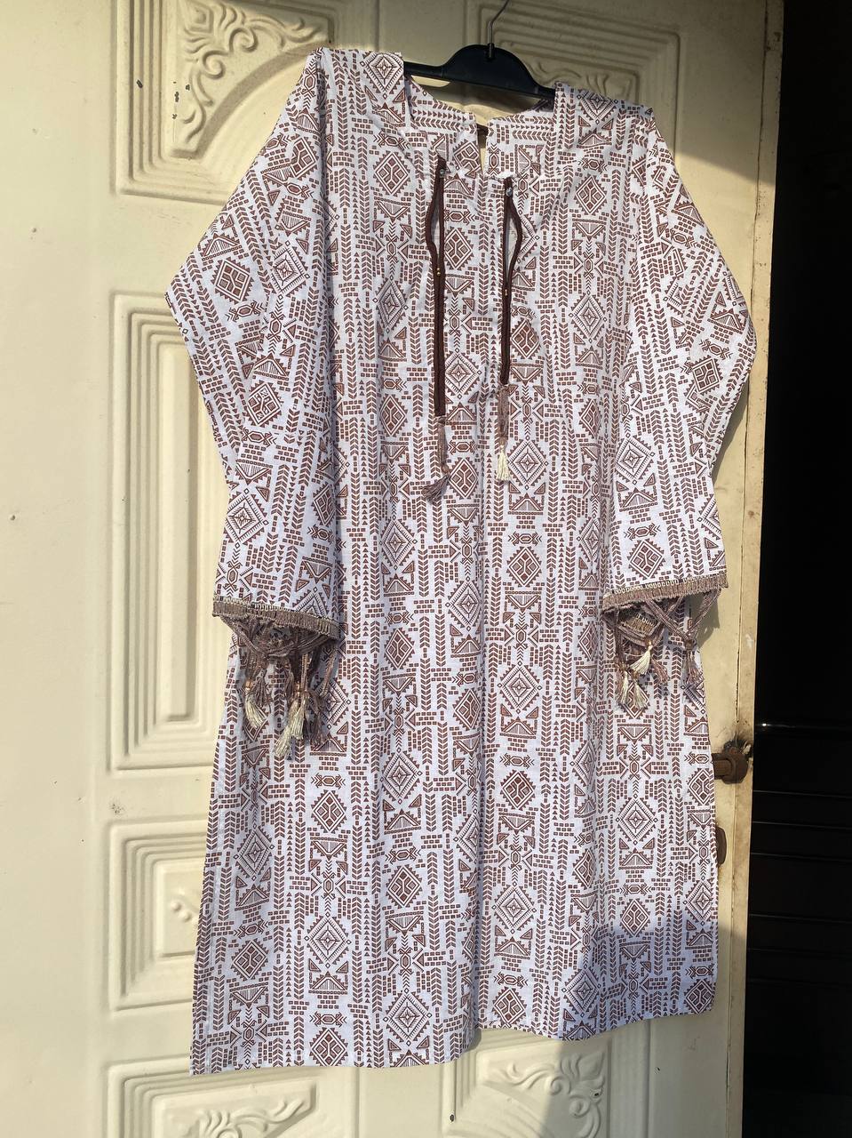 Stylish kurti Brown&White mixed